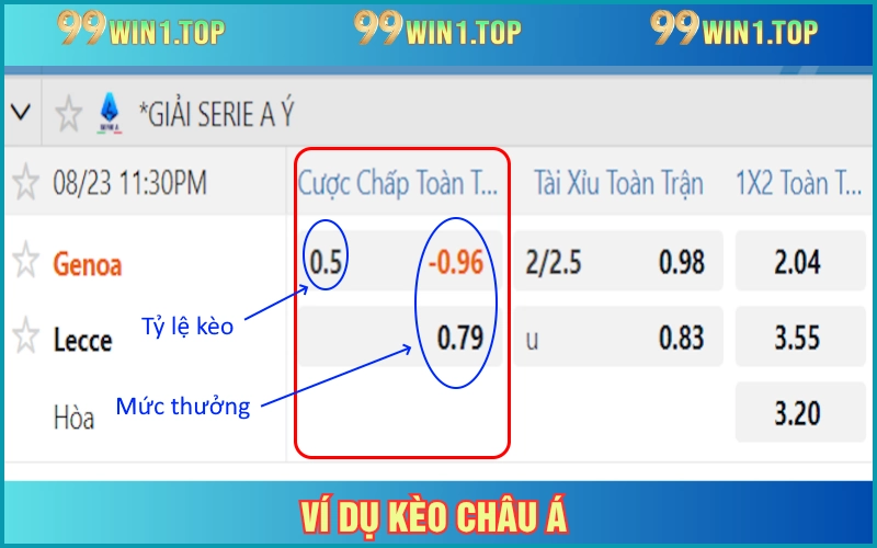 Ví dụ thực tế kèo châu Á